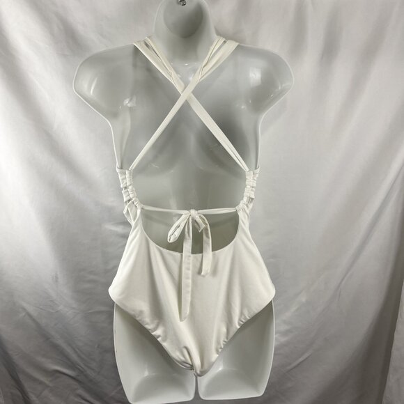 Becca By Rebecca Virtue White One-Piece Bathing Suit Women's Size M - Picture 6 of 9